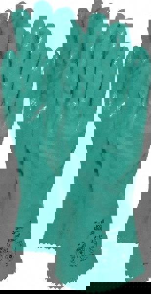 Series 39-122 Chemical Resistant Gloves: Size Large, 47.00 Thick, Nitrile, Nitrile, Supported,